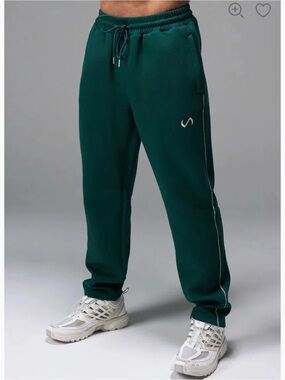 Tlf Men's Deep Green Drawstring Joggers with Side Piping